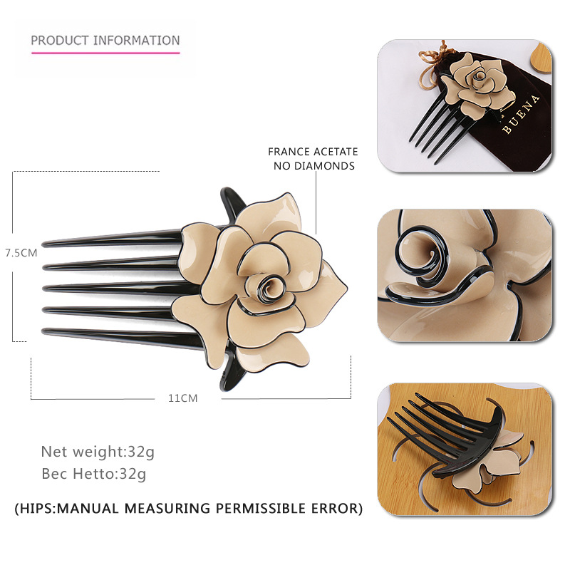 Simple Style Flower Arylic Hair Combs 1 Piece display picture 1