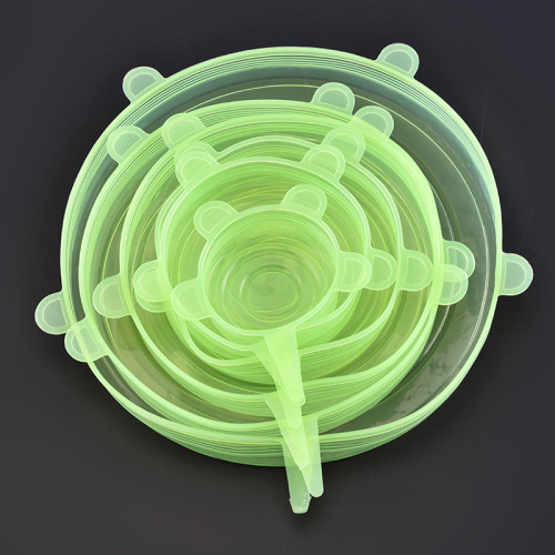 European standard silicone fresh-keeping lid 6-piece set multi-functional sealing fresh-keeping bowl lid Creative stretch sealing fresh-keeping lid