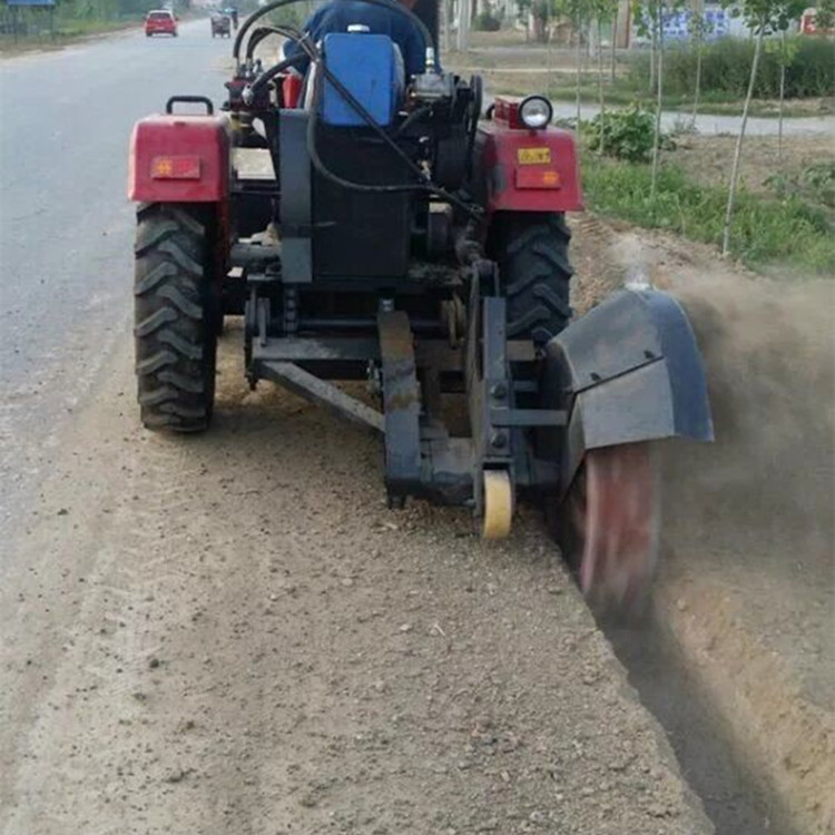 SY-1200拖拉机圆盘开沟机 链条式开沟机 路岩石 沥青路面挖沟机