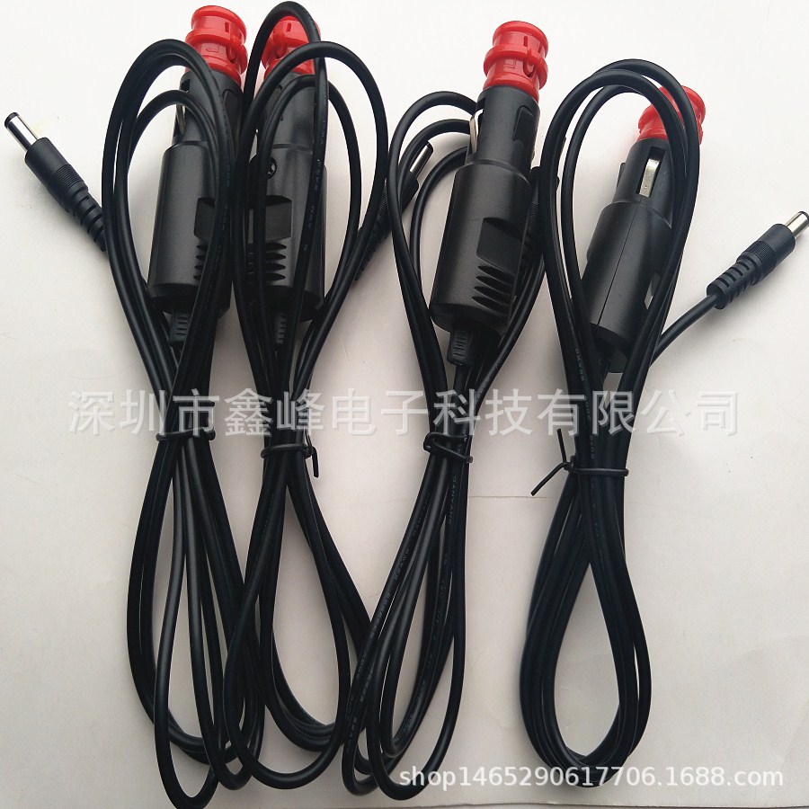 DC5525车充线2芯2M黑色20号充电线PVCDC5521对点烟器等一下