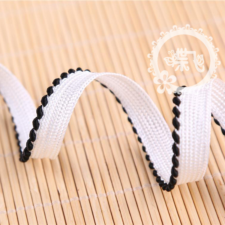 服装靠枕被套窗帘嵌边绳带小芽边人造丝涤纶针织丙纶子母带花边