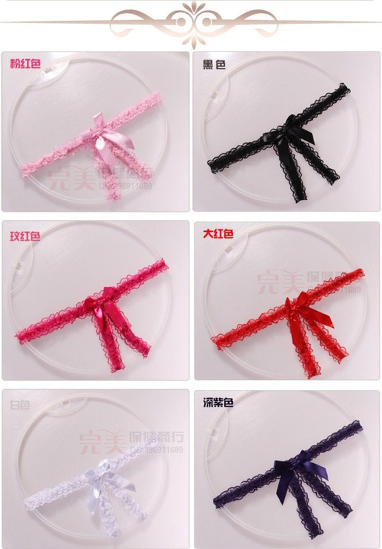 Women's sexy underwear bow lace sexy sexy underwear open thong wholesale D050