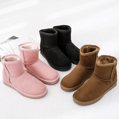 冬季雪地靴子马丁靴女潮加绒短靴英伦女鞋保暖冬天情侣英伦鞋