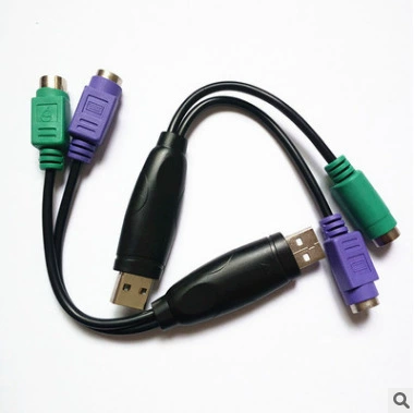 Фабричная прямой USB к PS2 конверсионная линия подключена к мыши клавиатуре сканер рукоятка женский круглый головной интерфейс устройство с чипом