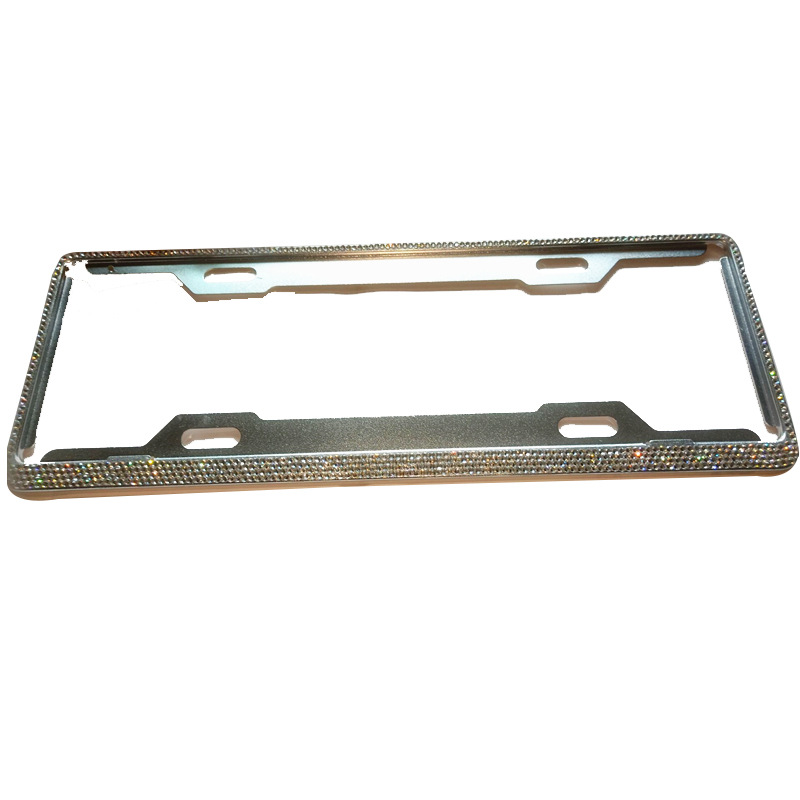 Other Rhinestone License Plate Frame (License plate holder/license plate holder) - new-regulation-white-diamond-blue-plate-4416cm