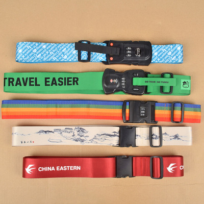 colour Polyester fiber Thermal transfer Luggage belt one word Draw bar box Baggage rope Manufactor customized trunk Bandage