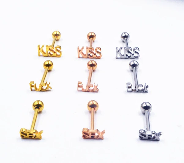Physiological tongue piercing stainless steel