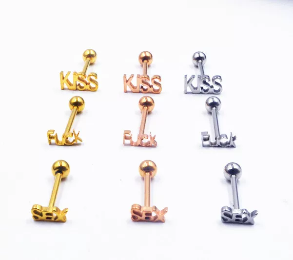 Physiological tongue piercing stainless steel