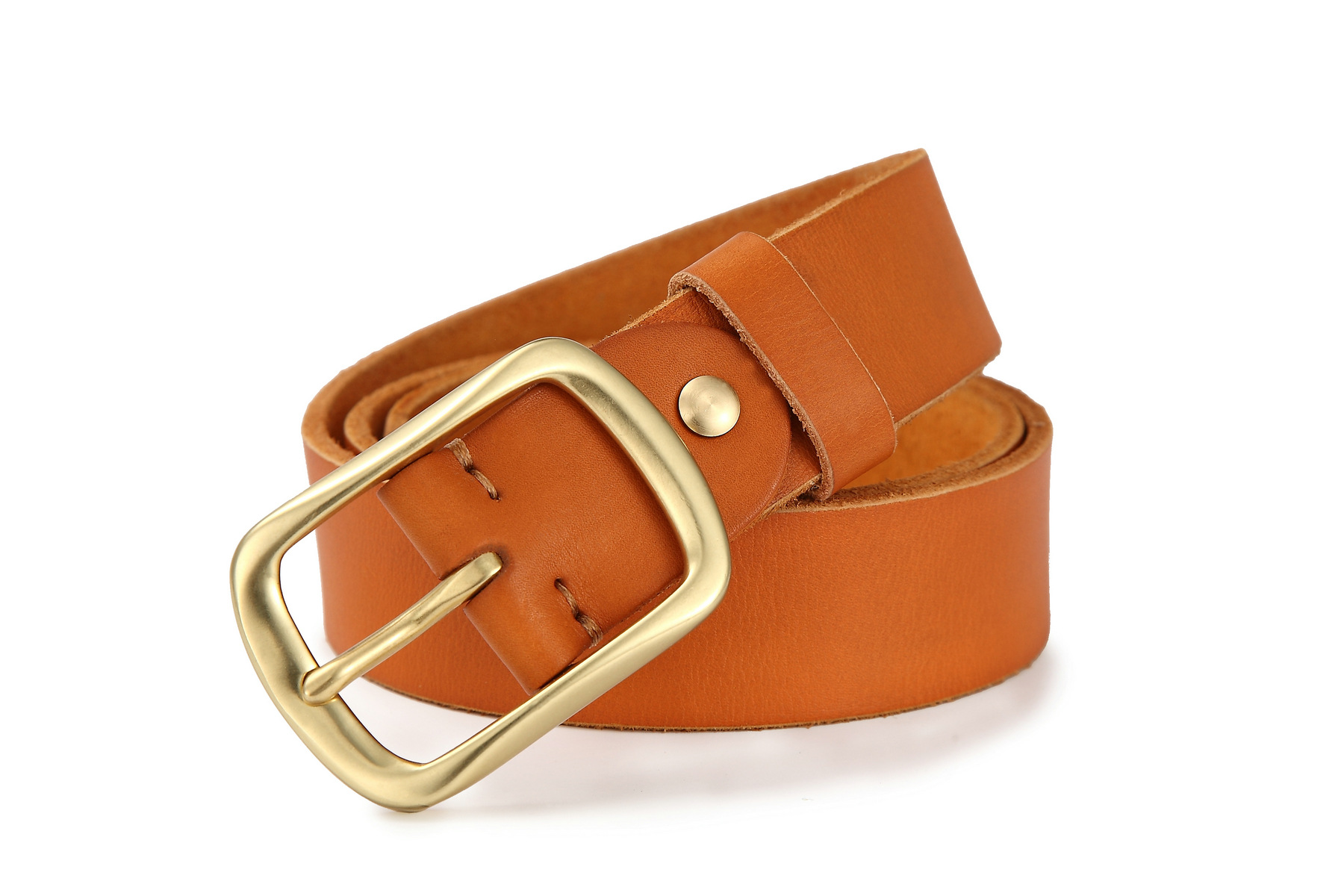 Minimalistische leren riem voor heren retro echt leer koeienhuid_voghion.com