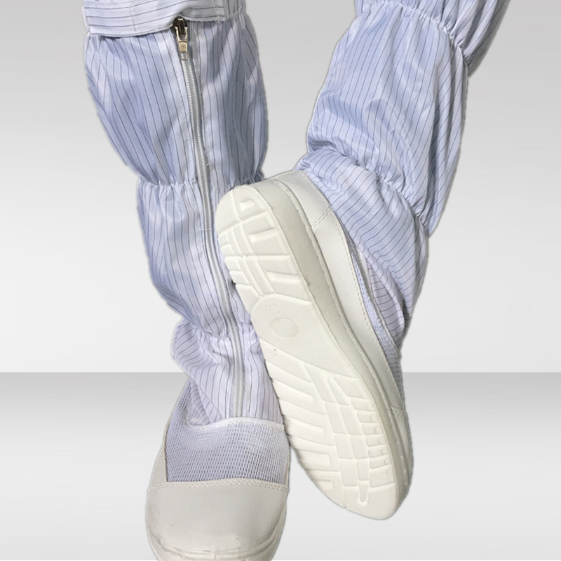 防静电透气网面长筒鞋 夏季开网无尘鞋高筒靴 电子厂制药厂工作鞋