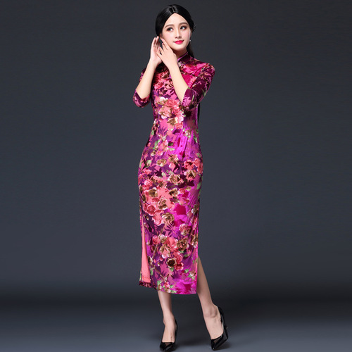 Chinese Dress Qipao for women Red long cheongsam dress national banquet dress cheongsam dress