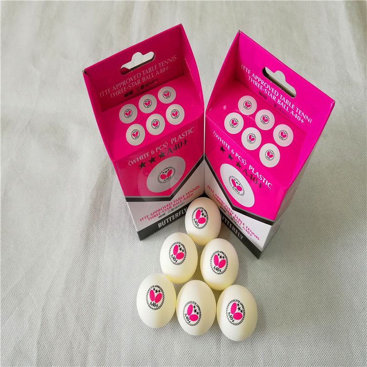 蝴蝶乒乓球 现货蝴蝶三星乒乓球 厂价批发蝴蝶6只装三星乒乒球