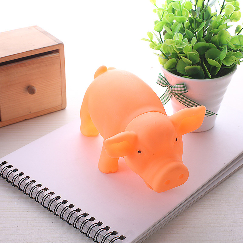 Juguete para mascotas cerdo mediano perro gritando juguete de alta calidad juguete de vinilo zumbido cerdo truco de ventilación cerdo resistente a mordeduras