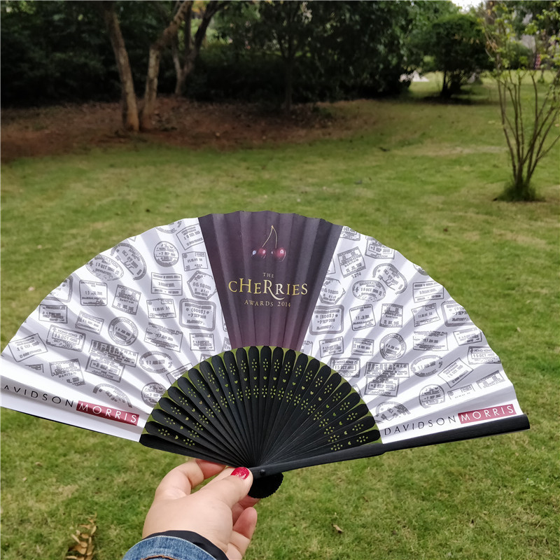 Cheap Manufactor Customized advertisement Paper Fan Bamboo bone folding Japanese Single Paper Fan Japanese folding fan Plans to customize