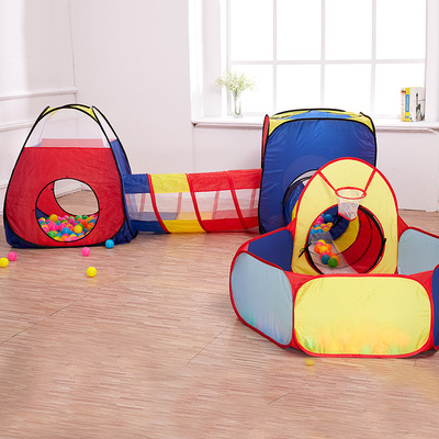 儿童隧道海洋球五件套帐篷宝宝儿童玩具房子室内可拆卸游戏屋