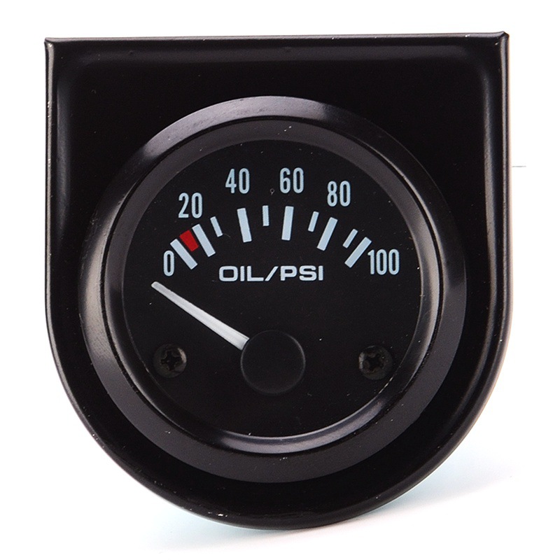 52MM 2"black engine oil Pressure gauge Bracket Scale is 0-100 automobile Oil pressure gauge Hydraulic