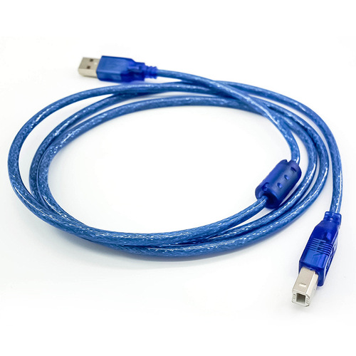 USB线厂家直销 透明蓝64编USB打印线3米 打印机数据线 USB数据线