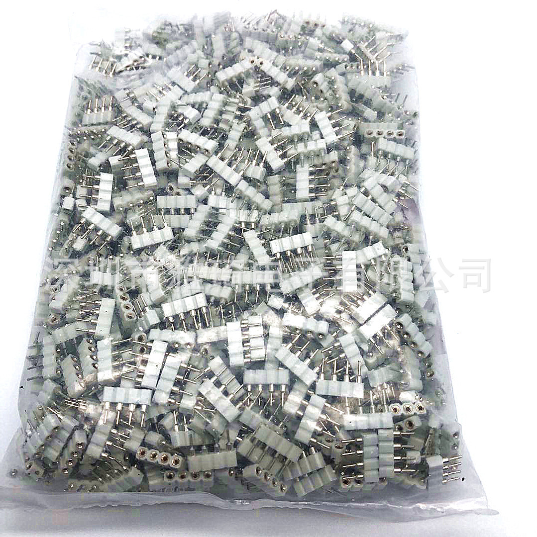 4pin圆孔插针RGB排针LED连接器5050圆排针4PIN灯条配件插头-阿里巴巴