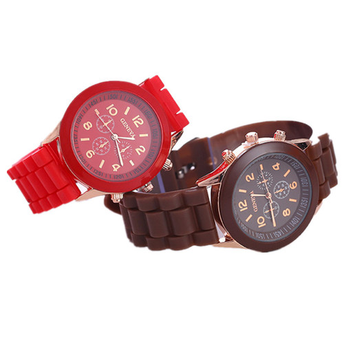Geneva Silicone Women's Fashion Cute Colorful Jelly Student Couple Watches for Men