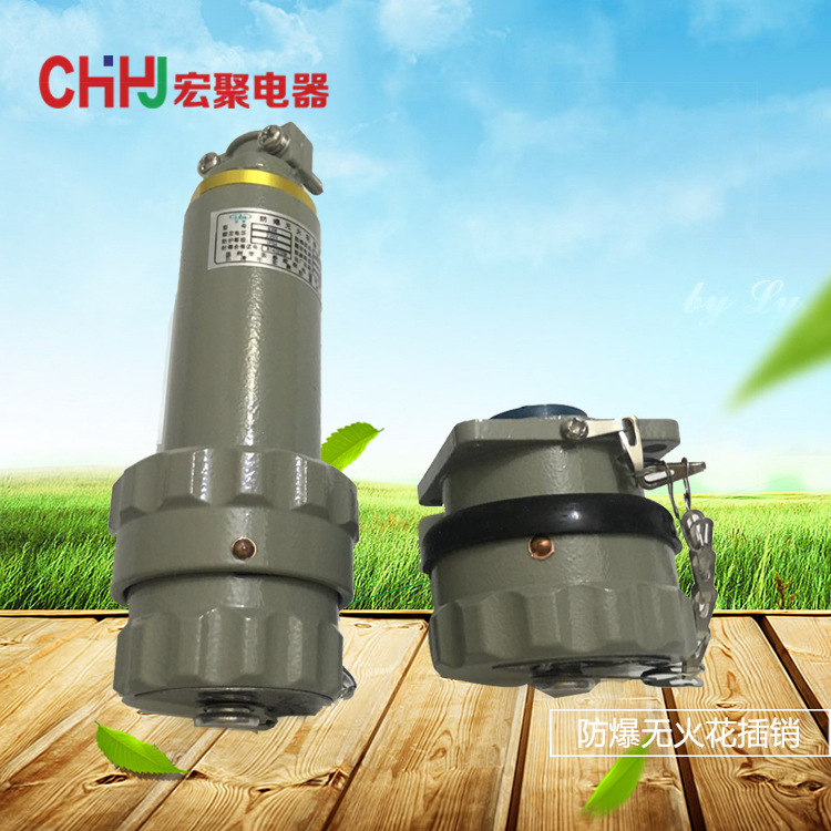 宏聚100YT-4J/GZ-4K无火花插头插座连接器 15A防爆无火花插销