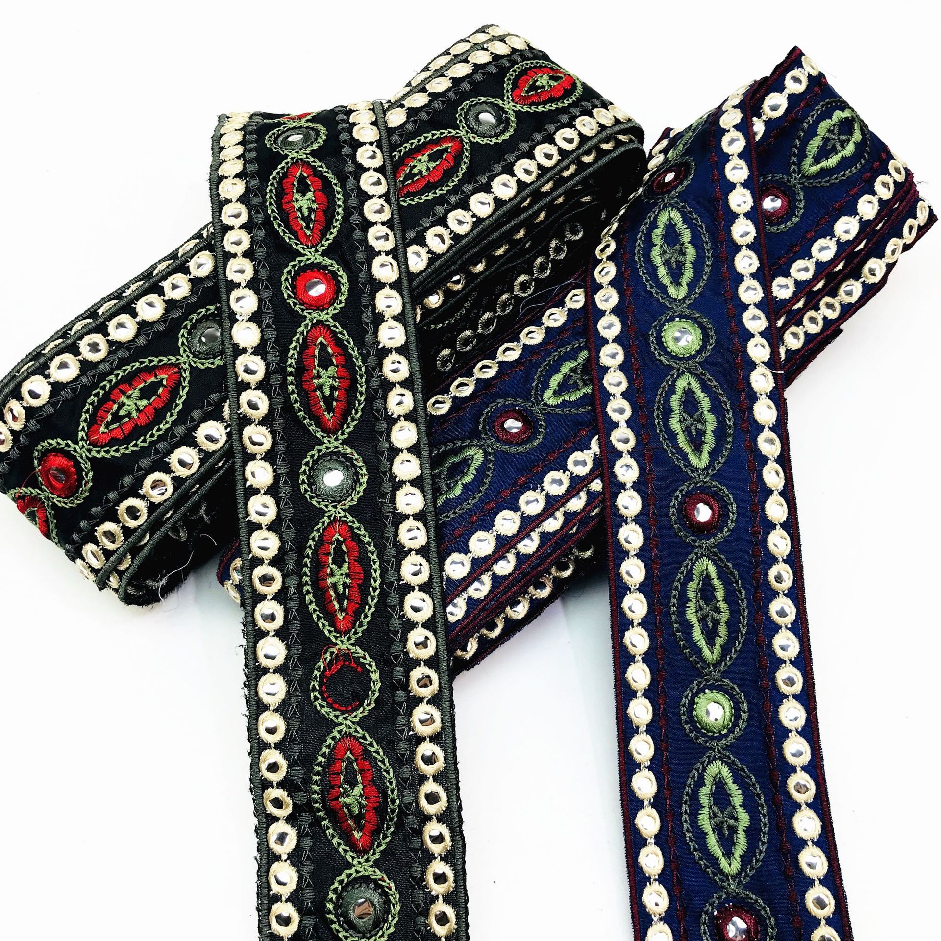 复古民族风刺绣花边 彩色电脑绣花服装辅料帽子包包鞋材织带