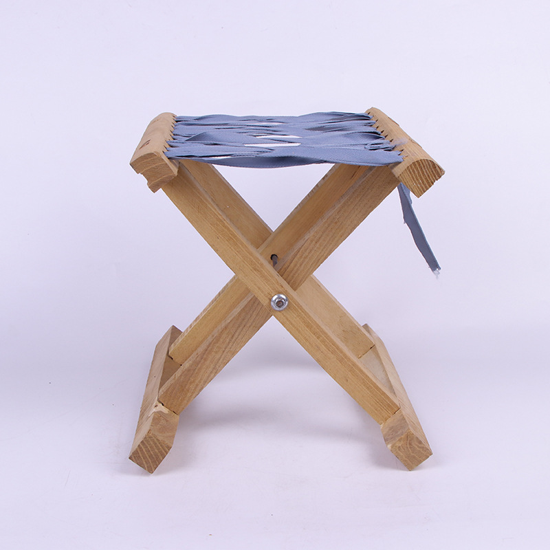 厂家直销实木马扎便携式家用凳子野营钓鱼可折叠凳麻花面马扎批发|ru