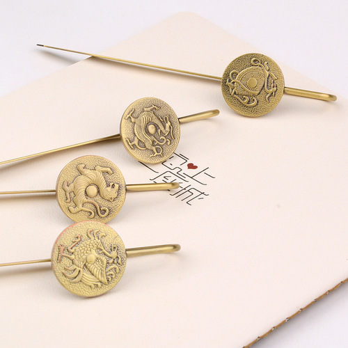 Creative Metal Bookmark Classical Chinese Style Student Bronze Green Dragon White Tiger Suzaku Xuanwu Gift Wholesale