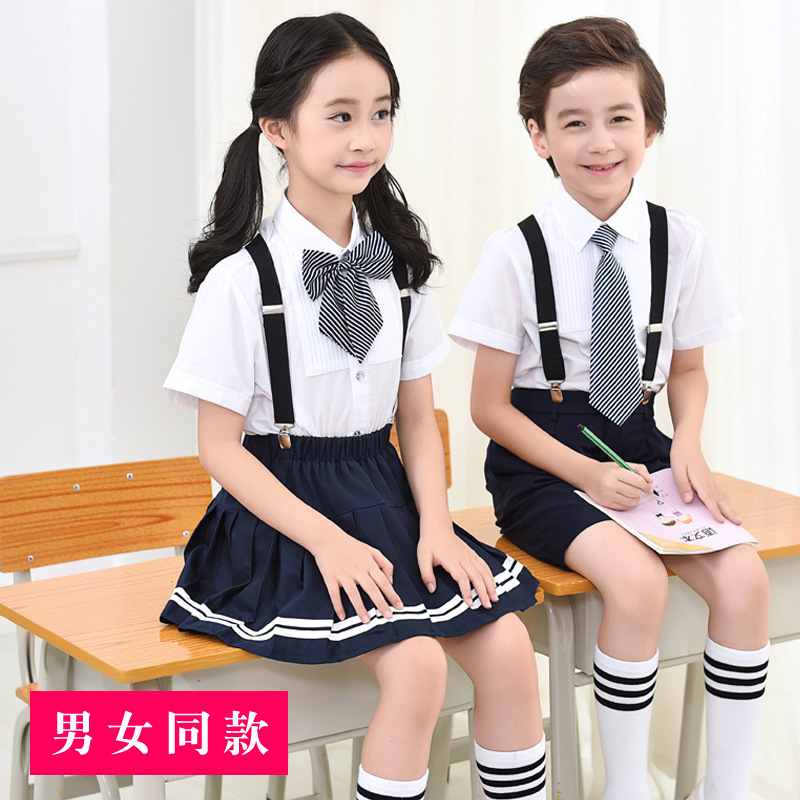 Camisa blanca de manga corta para niños delgada de verano sin planchar uniforme de rendimiento de vestir británico camisa blanca de media manga