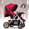 Handheld stroller with seat, folding children's trolley on four wheels, can sit and lie, shock absorber