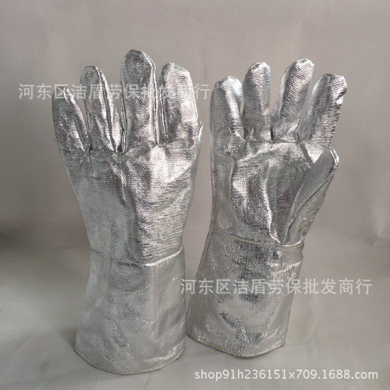 铝箔手套 耐高温防火钢厂熔炼手套工业耐高温隔热手套500度