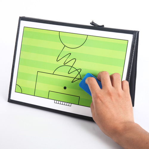 Tri-fold soccer tactics board, colored foldable coach board, leather demonstration board with magnetic pen demonstration board, long-term supply