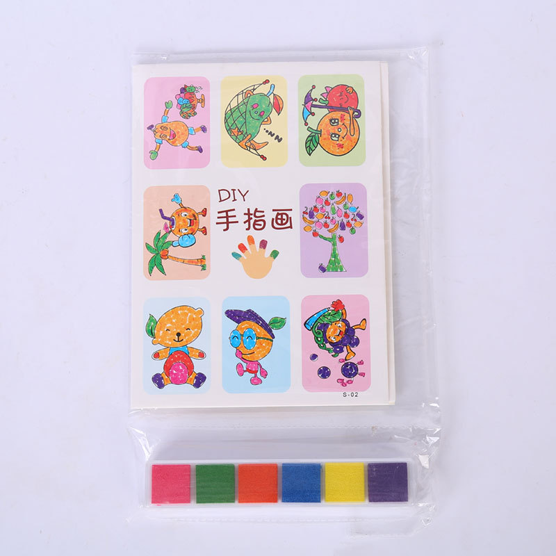 趣味親子DIY創意兒童手指畫可愛健康環保手指畫幼兒園玩具批發