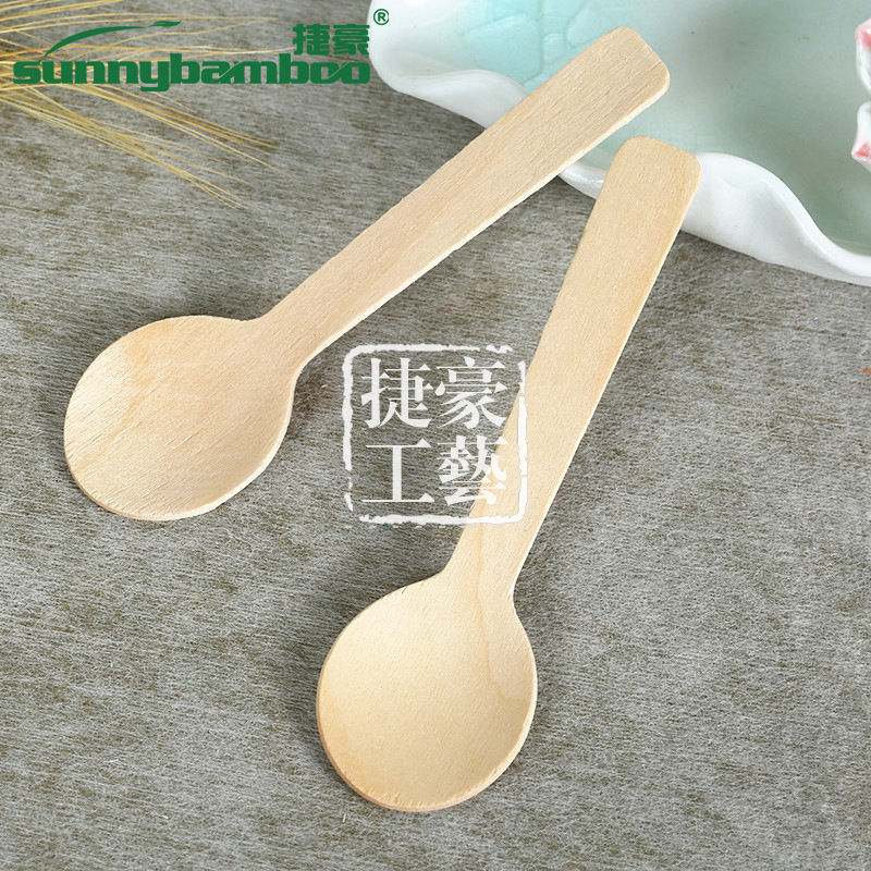 Wooden handcrafted round-head disposable knives, forks and spoons, disposable tableware for restaurants, convenient and fast. Wholesale from wooden spoon manufacturers detail image 4