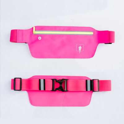 产地货源莱卡登山跑步腰包 玫红户外运动多功能健身腰包定制款