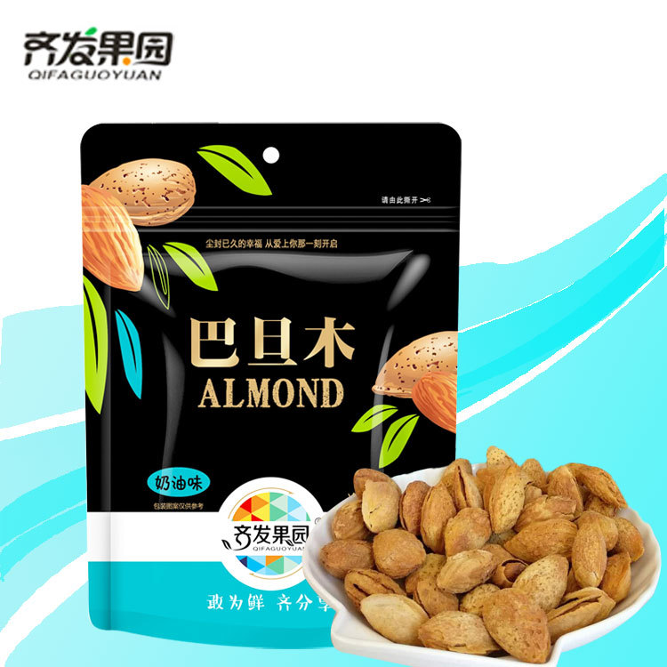 齐发果园一件代发薄壳坚果蜜饯88g巴旦木休闲零食厂家批发支持oem|ru