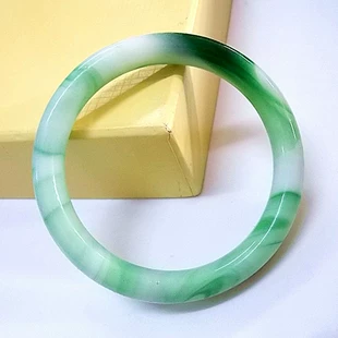 Jade‑Style Bangle Bracelet, 60 mm Inner Diameter, 11 mm Width, Mixed Colors