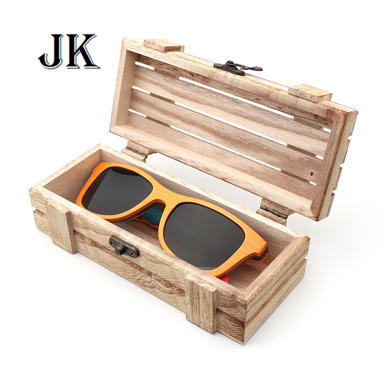 Cross-border new manufacturers in stock sunglasses box retro wooden bamboo glasses storage box can be engraved logo