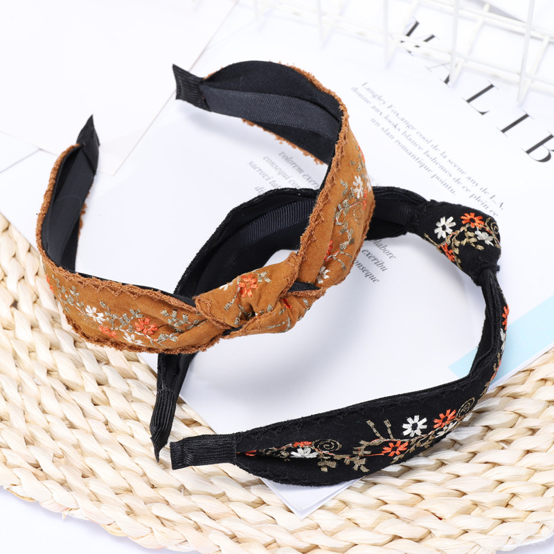 Ethnic Embroidery Lace  Floral Bowknot Fabric Hairband display picture 9