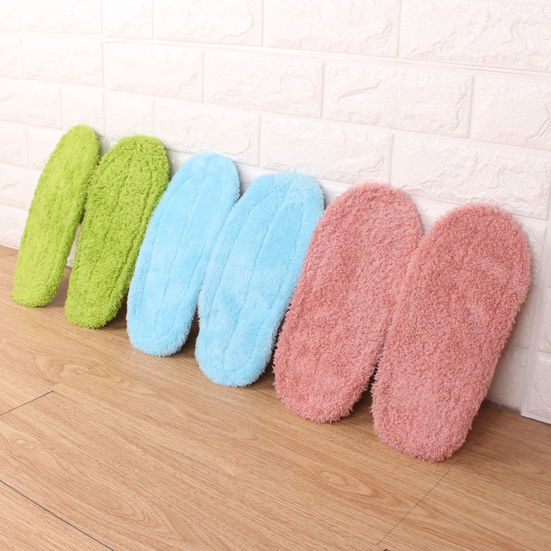 Japanese South Korea beautiful velvet lazy slippers replacement bottom sweeping mop slippers changing bottom Microfiber mop cloth