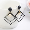 Matte square earrings, European style