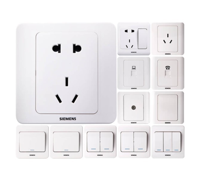 西门子开关面板远景雅白五孔USB插一二三四单双控插座