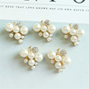 Hair accessory for bride, clothing, decorations, metal beads from pearl with accessories, handmade, Korean style