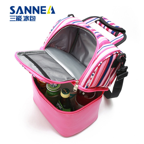 SANNE double shoulder milk bag cross-border mommy bag refrigerated milk bag breast milk preservation bag portable lunch bag wholesale