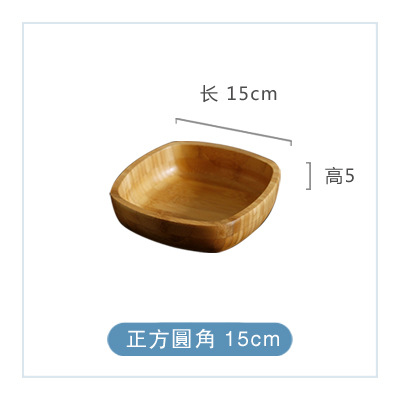 Ensaladera redonda de bambú de madera tazón de bambú creativo tazón de arroz tazón de fruta restaurante occidental tazón de bambú plato de fruta del hotel