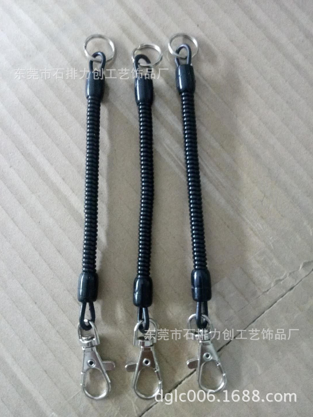厂家弹簧绳伸缩扣弹力绳渔具失手箱包防盗绳挂绳中号钥匙链配件