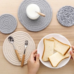 Manufacturer Direct Sale Cotton Thread Kitchen Tableware Mat, Non-slip, Non-scalding, Heat Insulating Tea Cup Mat