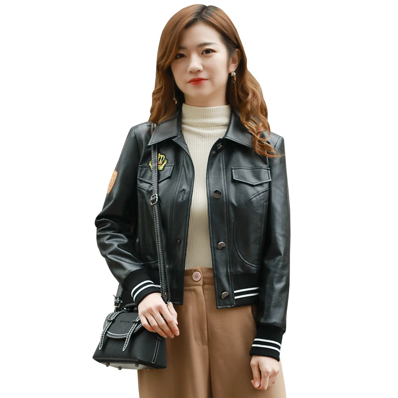 Veste cuir femme LINGLUOFANG     en PU - Ref 3333204 Image 5