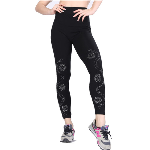 2018 Seamless High-Elasticity Embroidered Diamond Leggings Outdoor Sports Nine-Tenths Pants