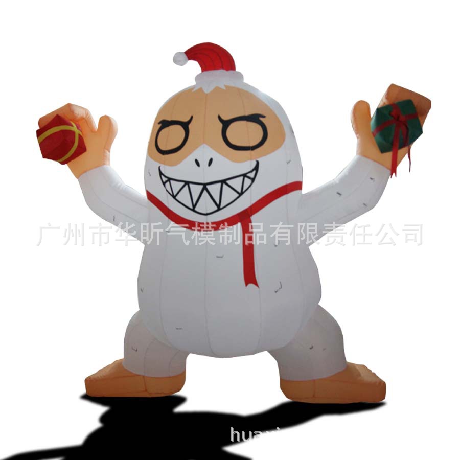 跨境产品 充气圣诞雪人火车商场 圣诞节布置道具发光气模