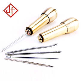 纳鞋底上鞋缝包锥子优质铜锥子铜钩针修鞋补鞋工具直钩弯钩